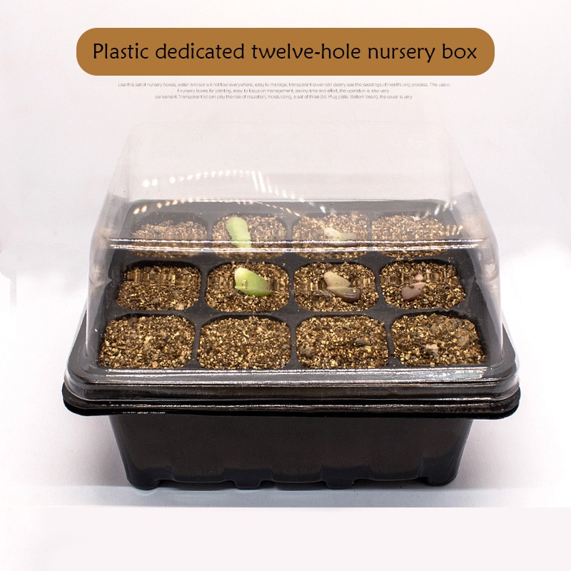 9/12 Hole Seed Seedling Device Germination Box Multi Purpose Planting Bag Plastic Nursery Pots Planting High Rate Tool