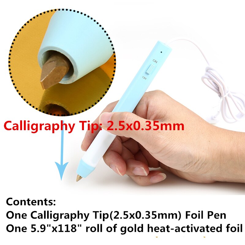 Stylo d&#39;estampage à chauffant avec tête Interchangeable, pour ajouter des Sentiments d&#39;écriture scintillante à vos projets,: Calligraphy Tip