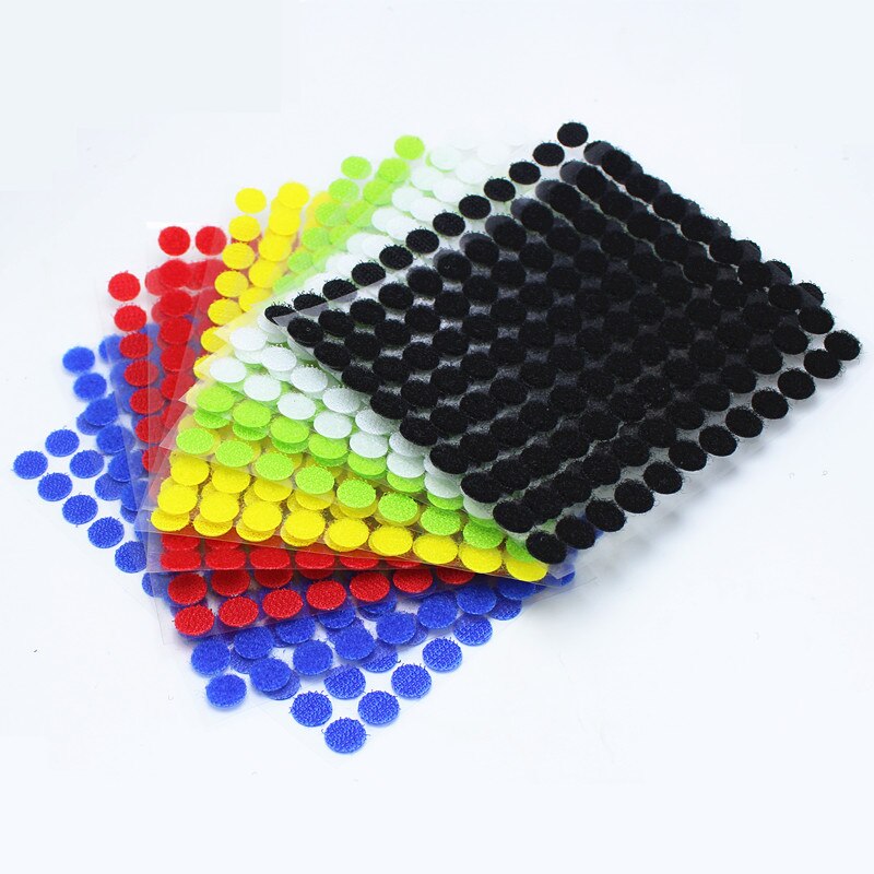 100 Pairs 10mm More color Magnetic Nylon Coin Sticker Double Sided Holes Hooks Loops Disc Round Pads Dot Fastener Tailors DIY