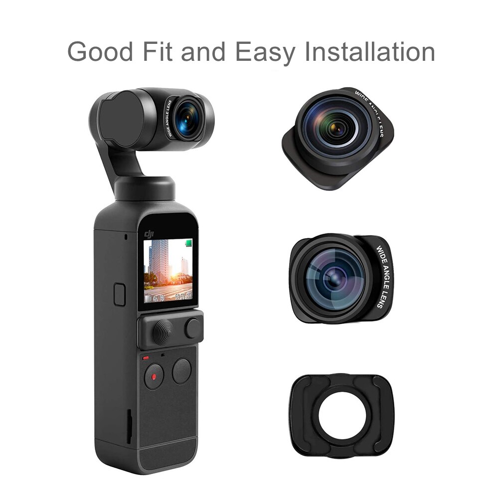 Wide Angle Lens for DJI Osmo Pocket 2/Osmo Pocket Gimbal 100° Wideangle Lens Magnetic Attached Camera Extra Lens Vlog Accessory