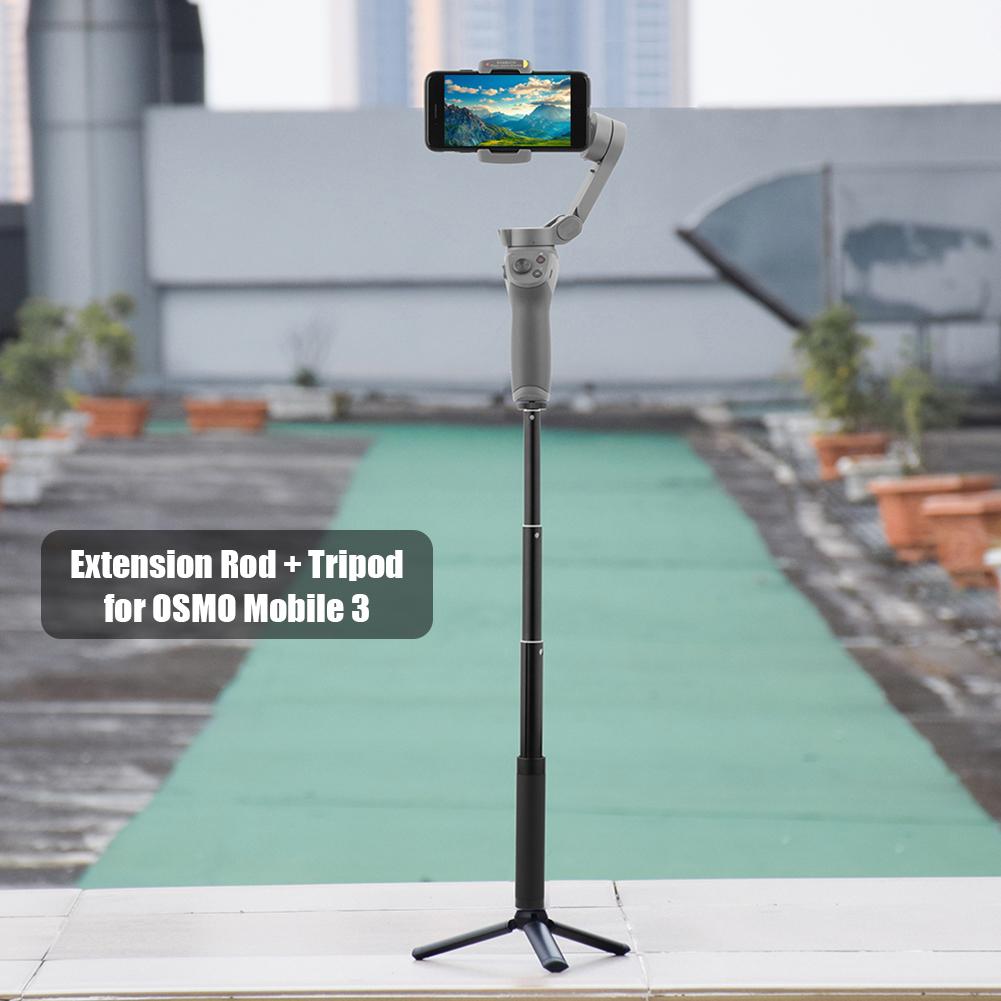 Teleskopisk forlængerstang pole selfie stick + stativ stativ til dji osmo mobile 3/2,  til feiyu, til zhiyun tilbehør