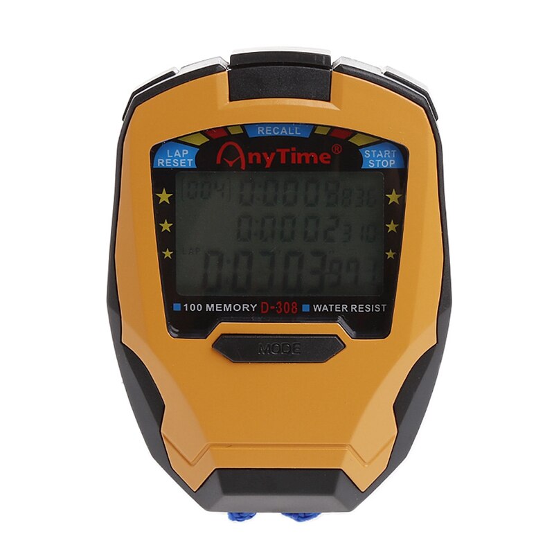 1Pc 3 Row100 Lap 1/1000s Digital Sport Counter Timer Athletic Stopwatch