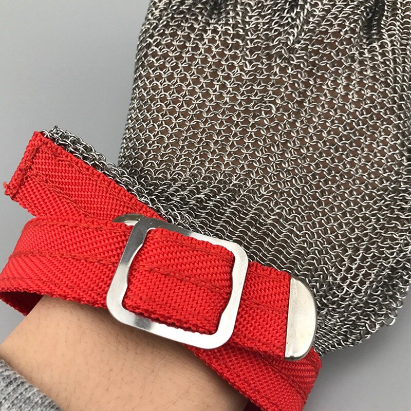 Skyddshandske 304 rostfritt stål kedjar handske för träförädlingsköttköksanvändning kräft handskar (m)