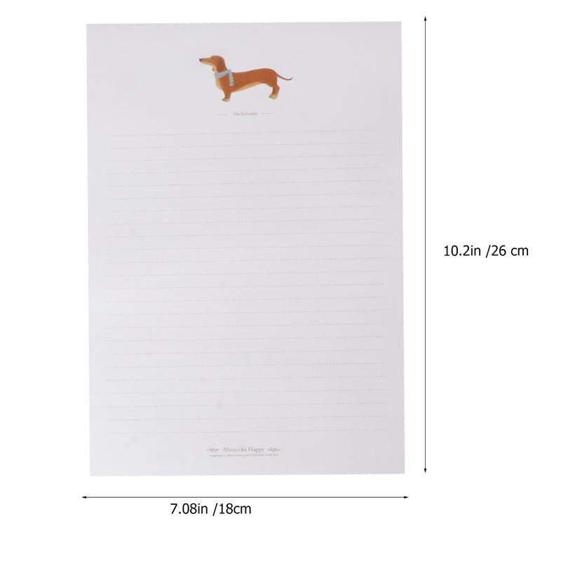 8 Set/80pcs Letter Papers Cartoon Cute Pets Pattern Kraftpaper Dogs Pattern Writing Paper Note Paper Letter Stationery Paper