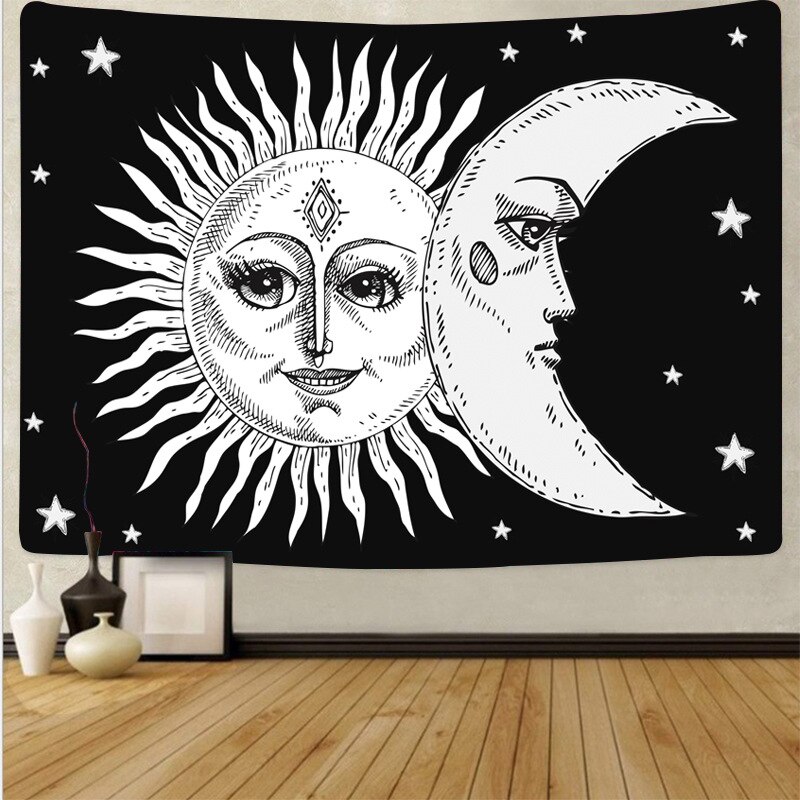 Mandala India tapiz del sol Luna pared artística decoración del hogar tapicería tapiz Hippie tarifa colgando de la pared decoración de la habitación de dormitorio