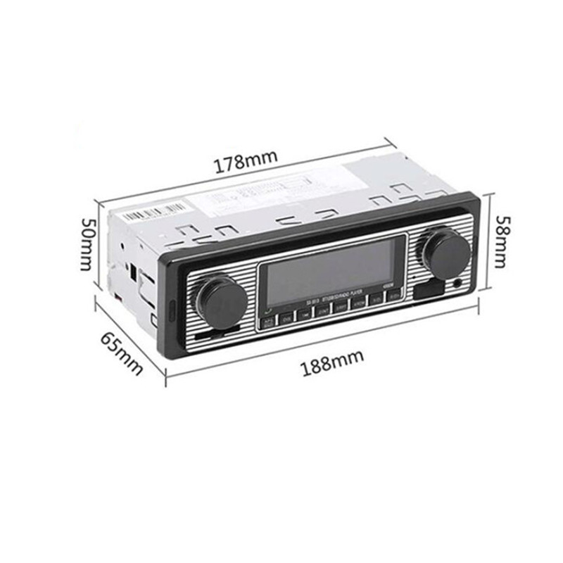12v retro autoradio 1 din bluetooth stereo  mp3 soitin fm audio matkapuhelin handsfree digitaalinen usb/sd kojelautaan aux-tulolla