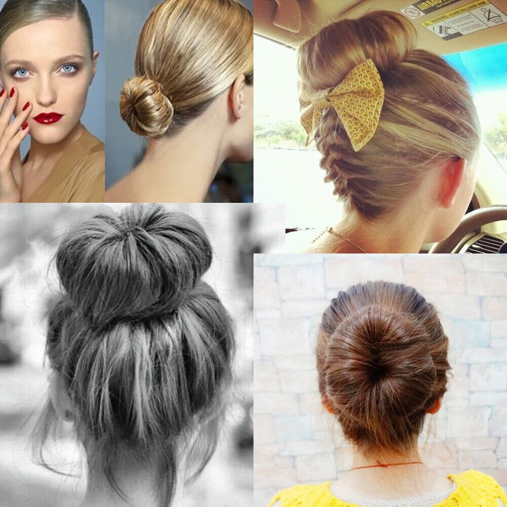 17cm i 23cm czarne włosy stylizacja kok tornado robić koka pierścień magiczna gąbka klip pianka pączek narzędzie obrotowe 1/2 sztuk