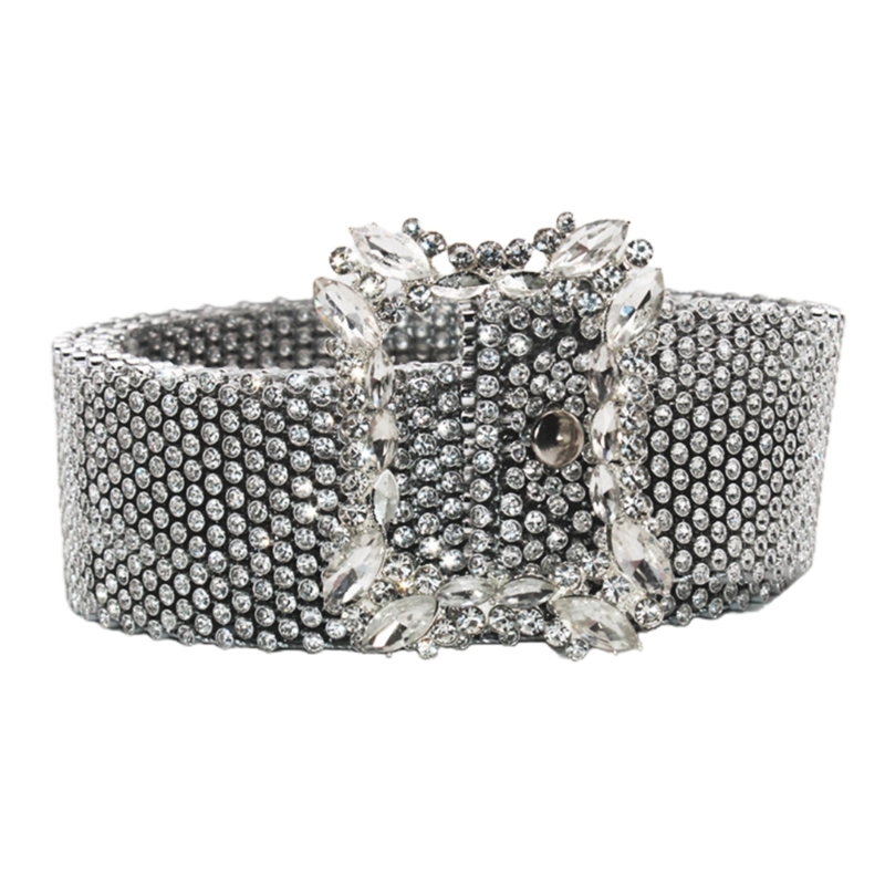 Cinturones góticos de diamantes de imitación para mujer, PU correa de cuero, cinturones de diamantes de imitación, vaquero occidental Y2K para niñas, cinturón de para Jeans, DXAA: Verde claro