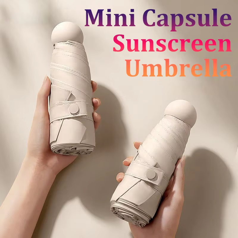 Paraguas cápsula portátil ultraligero, paraguas anti-UV, mini protección solar, paraguas anti-UV, sombrilla, paraguas para lluvia o brillo