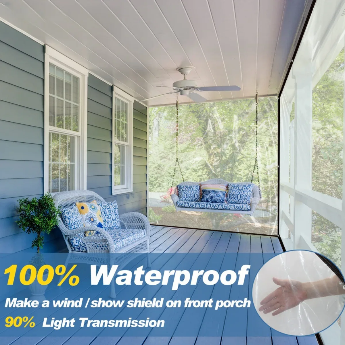 Film plastique Transparent imperméable, couverture étanche pour serre, balcon, plantes, tente isolante, terrasse extérieure, Protection UV