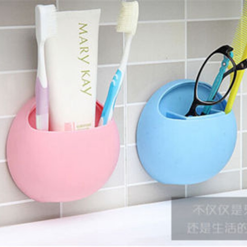 Vægmonteret tandbørsteholder til brusebad, sjov sanitær tandbørsteholder