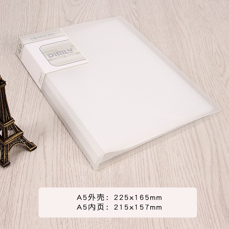 20 Page / 30 Page / 40 Page / 60 Page A5 File Folder Document Folder For Files Sorting Practical Supplies For Office And School: 40pages white