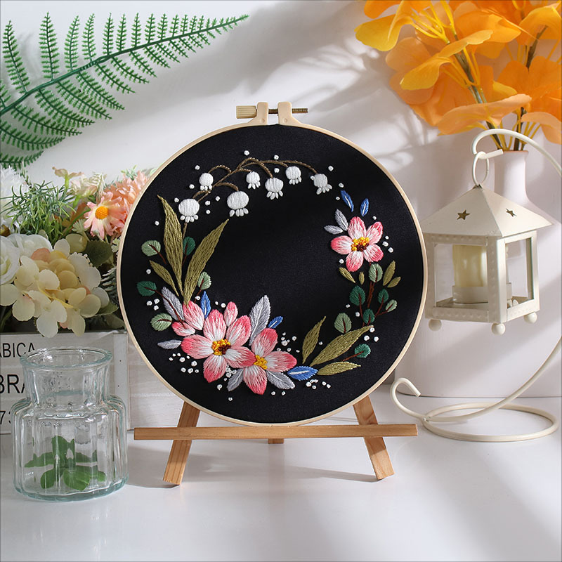 DIY borduurpakket handwerk gedrukt patroon voor beginners stof telpatroon volwassen naaien dier ambachtelijke schilderij woondecoratie: Paars