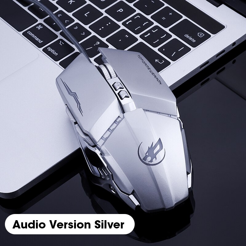 Niye Gaming Mouse Gamer 4800DPI Wired USB Ergonomic Mouse Colorful Led Mause Computer Mouse Optical PC Mice Backlight for Laptop: Silver