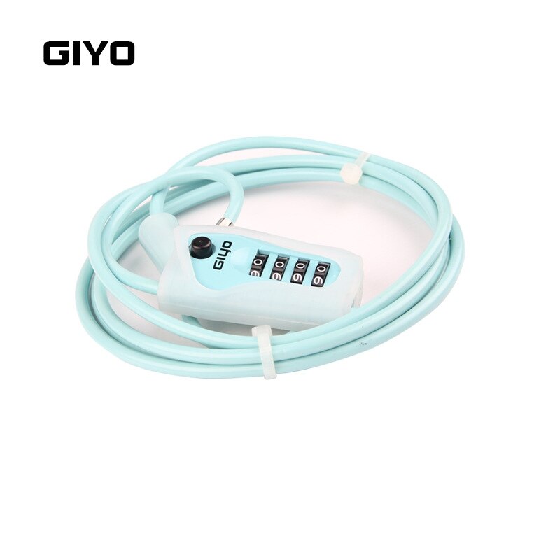 GIYO L-03 2m Fahrrad Kabel sperren Fahrrad Anti Diebstahl 4-stellige Passwort Helm Draht-sperren für Ski motorrad MTB Tragbare schlösser: Blau