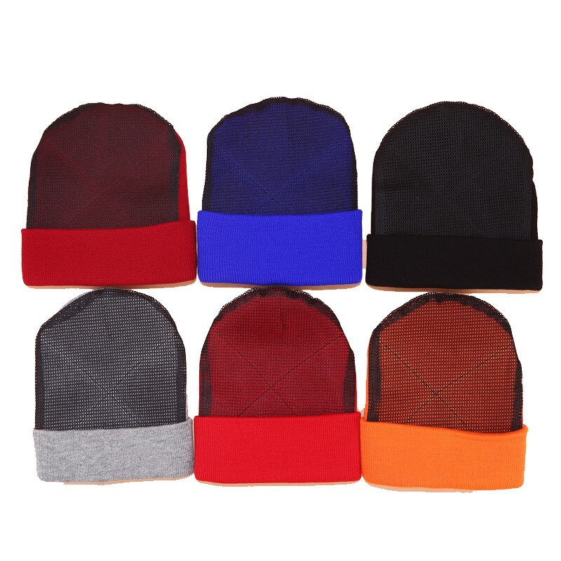 Mesh Winter Beanies bboy Hip Hop Dancing Hat Men&#39;s Mesh Hat Beanies Warm Rotating Beanies Boy Knit Cap Wear Resistant Colors