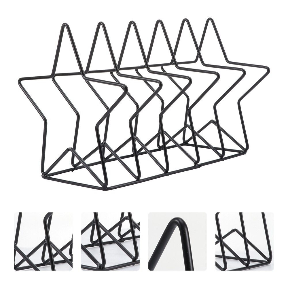 1pc Book Rack Desktop Star Bookshelf Magazine Storage Shelf for Office Home