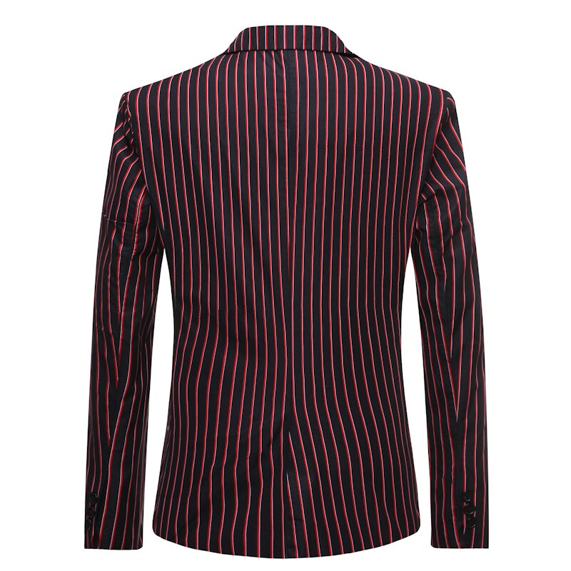 Vertical Striped Blazer Jacket Men Brand Slim Fit Blazers Men Suits Business Formal Dress One Button Blazer Masculino