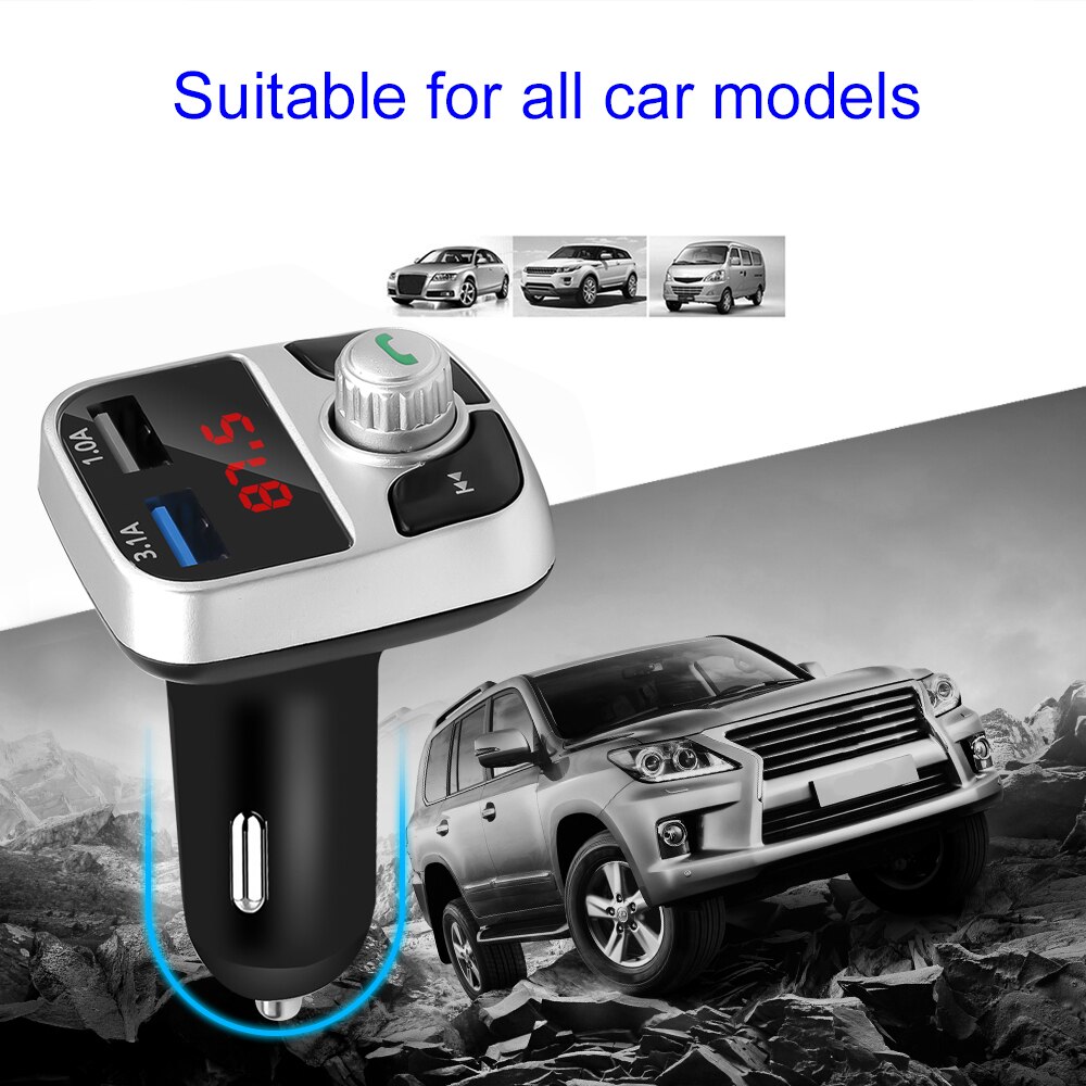 Car Kit Handsfree Wireless Bluetooth FM Transmitter LCD MP3 Player USB Charger 2.1A Car Accessories Handsfree