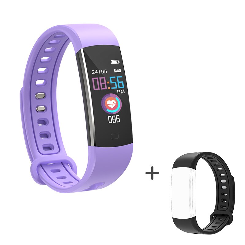 BingoFit Kids Smart Wristbands with WeChat Authentication Fitbits with Blood Pressure Watches Sports Fitness Tracker Smart Bands: 803 Purple-Black