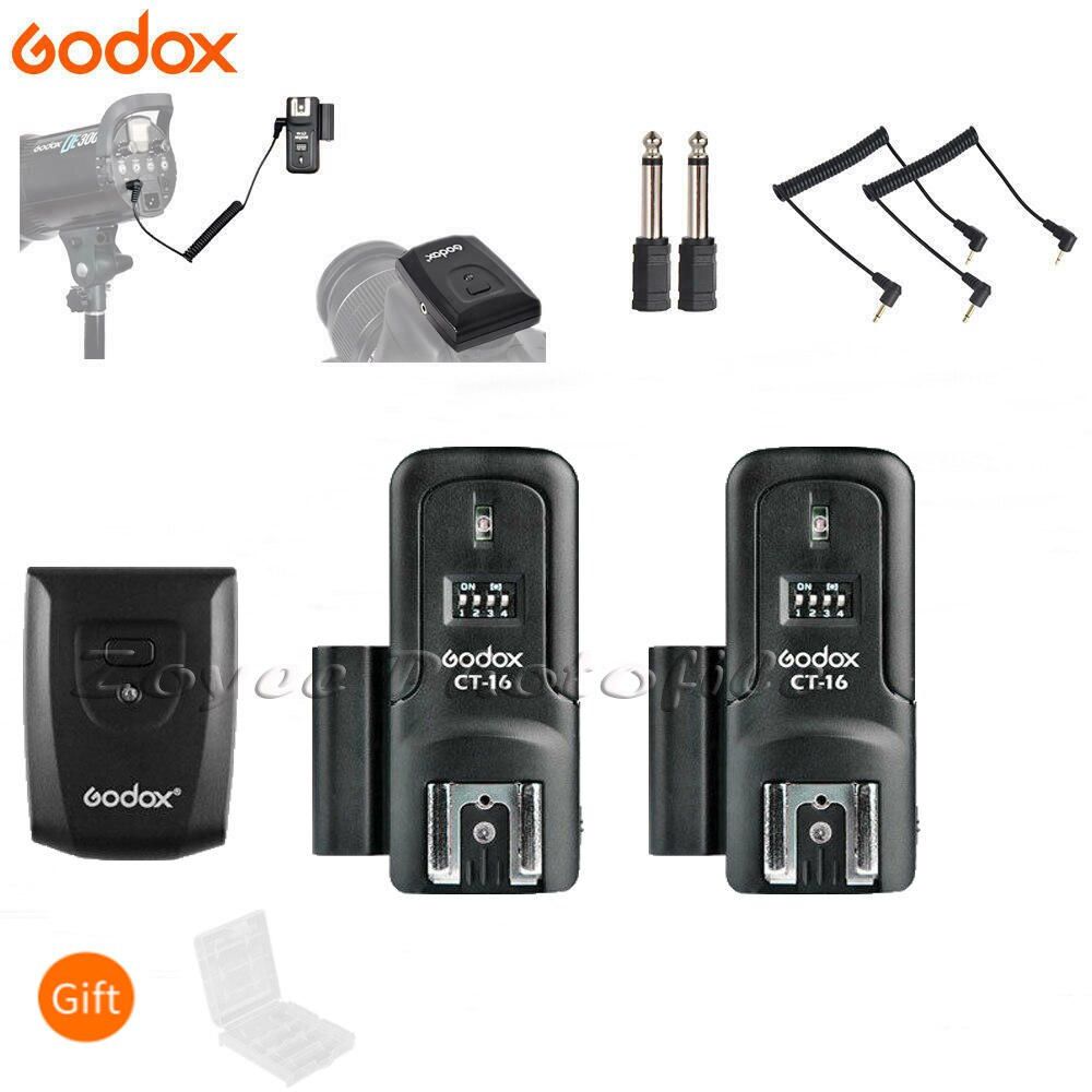 Godox CT-16 16 Kanalen Draadloze Radio Flash Speedlite Trigger Zender + 2x Ontvanger Set Voor Canon Nikon Pentax Studio Flash: 1Triger 2 Receiver