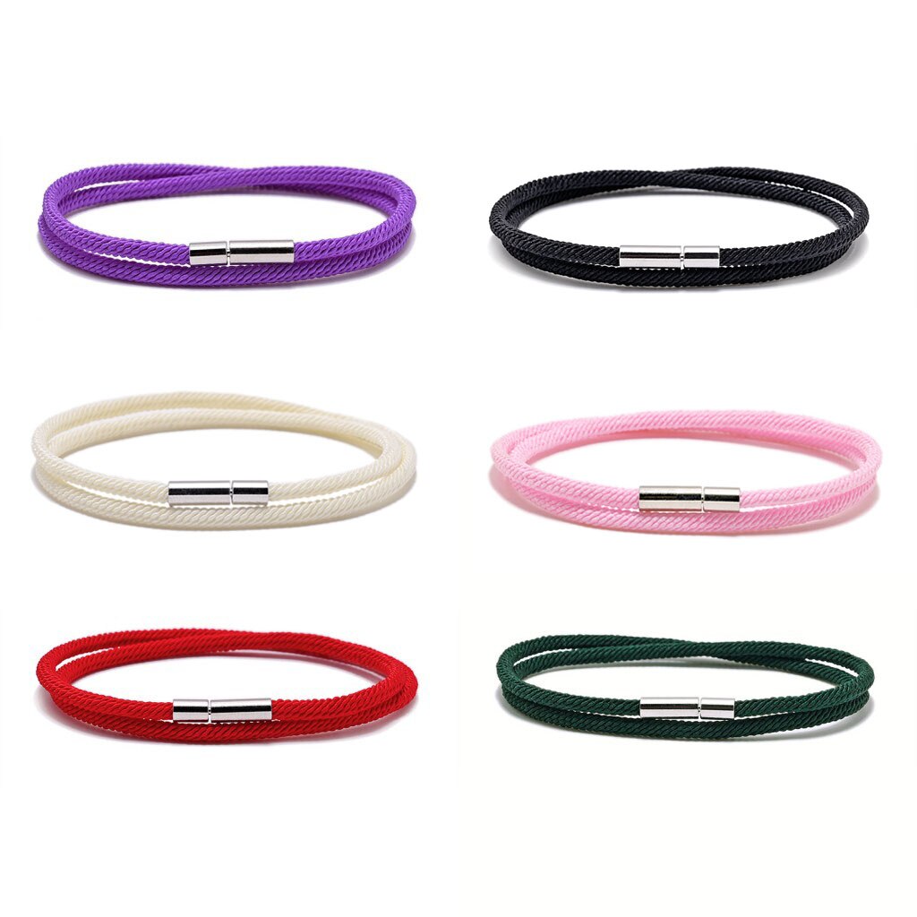 Coppia di braccialetti in corda di milano nuovi modelli di esplosione transfrontaliera fibbia doppio strato milano linea bracciali in corda a mano per donna