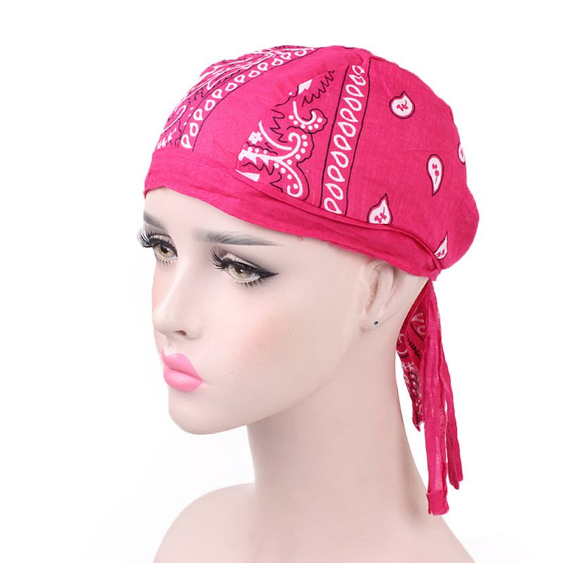 Cycling Bandana Skull Cap Beanie Lightweight Adjustable Cotton Biker Hat Hood Headscarf