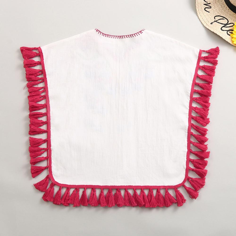 Børn baby piger småbørn blomst kvast linned kimono strand cover up kaftan nyhed åndbart behageligt tøj  z9%