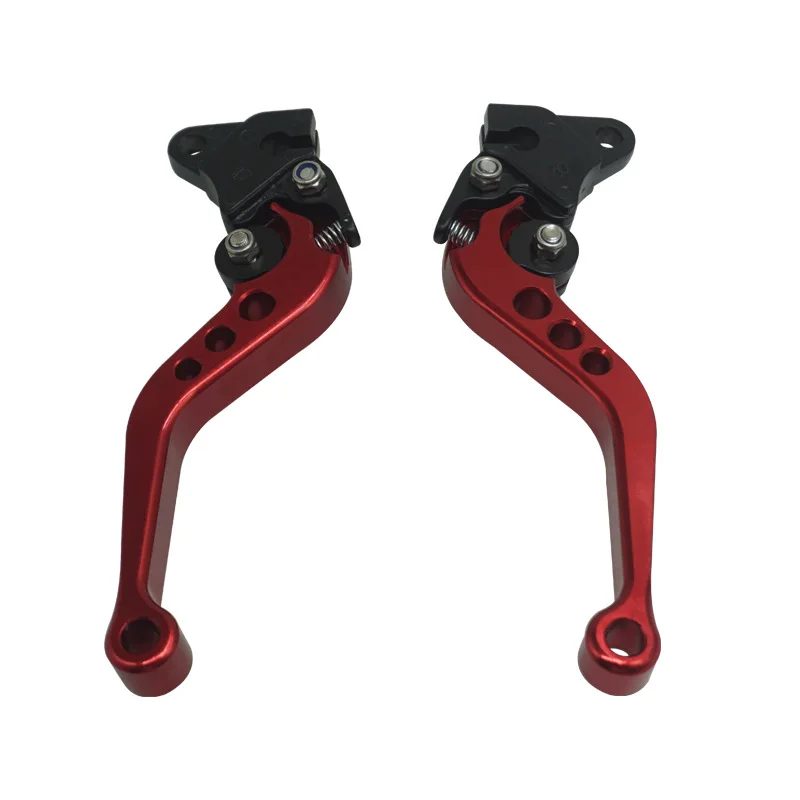 Manija de freno de motocicleta, palanca de freno de tambor de embrague CNC, modificación de motocicleta, juego de manillar ajustable para CG125: Rojo