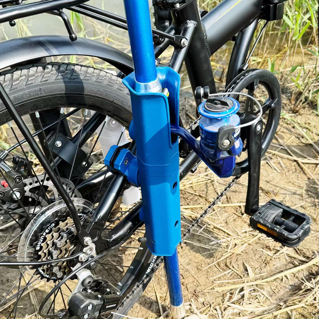 Adjustable Spinning Portable Plastic Fishing Rod Holders Racks Bracket Pole Holders to Bike and ATV Rod Rack for Bicycle Fishing