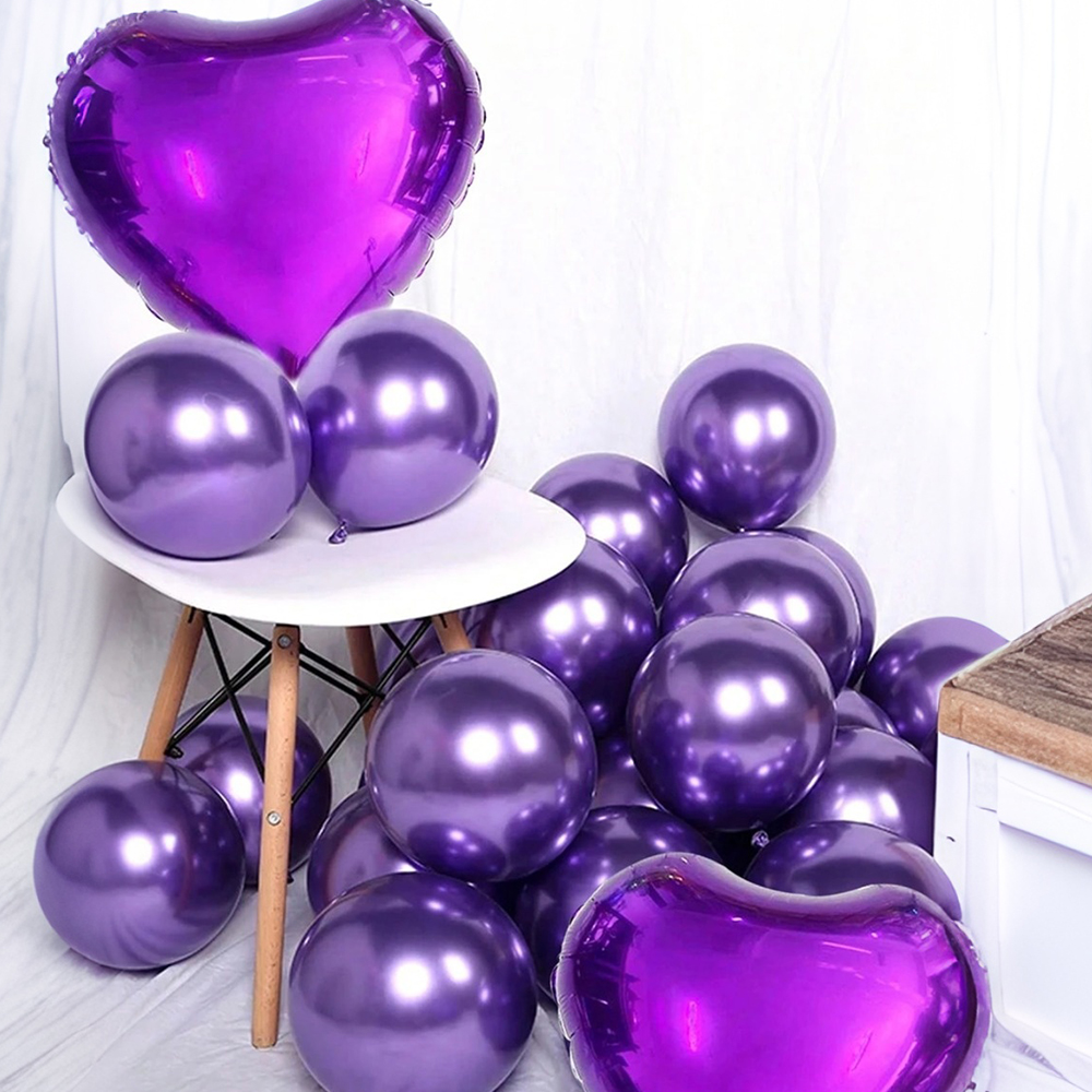Purple Black Balloons Happy Birthday Banner Balloon Party Decoration Balloons Set For Birthdays, Anniversaries, Themed Parties