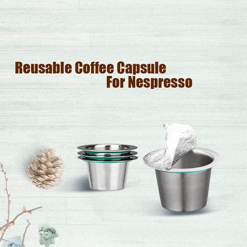 18Pcs Rvs Nespresso Koffie Pods Hervulbare Nesspreso Capsulas Herbruikbare Koffiefilter Cup Diy Koffie Maker Gereedschap