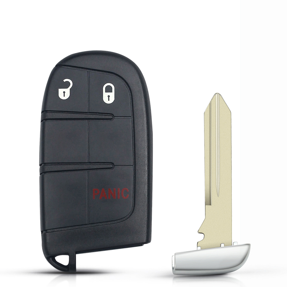 KEYYOU For Jeep Renegade Compass Cherokee Dodge Ram 1500 Journey Charger Chrysler 1500 2/3/4/5 Buttons Smart Remote Key Shell: black