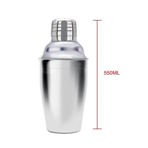 250ML 350ML 550ML 750ML Stainless Steel Cocktail Shaker Boston Shaker Cocktail Mixer Wine Martini Drinking Party Bar Tools: 550ML