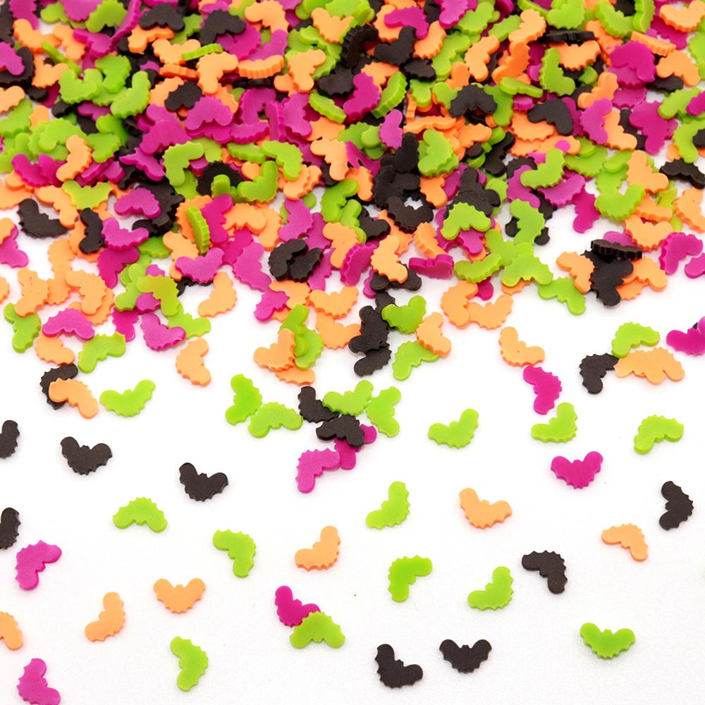 10 G/pak Mini Bat Plakjes Slime Levert Speelgoed Polymer Clay Animal Slices Charms Accessoires Aanvulling Voor Pluizige Clear Slime: 10g colorful bat