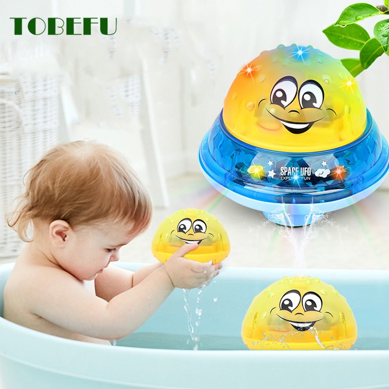 Grappige Baby Bad Speelgoed Baby Elektrische Inductie Sprinkler Bal Met Led Light Kinderen Waternevel Bal Spelen Baden Speelgoed Kids gi