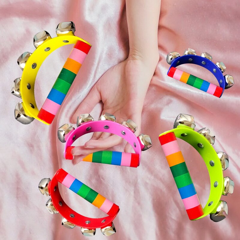 Juguetes de madera para bebés, cascabeles para niños, juguete educativo para bebés, al azar