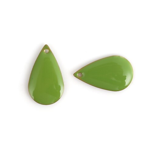 Wasser Tropfen Emaille Anhänger Kupfer Emailliert Doppelseitige Pailletten Reize Unbeschichtet 21*13mm( 4/8 &quot;) für DIY Ohrring Zeug, 10 Stck: 9