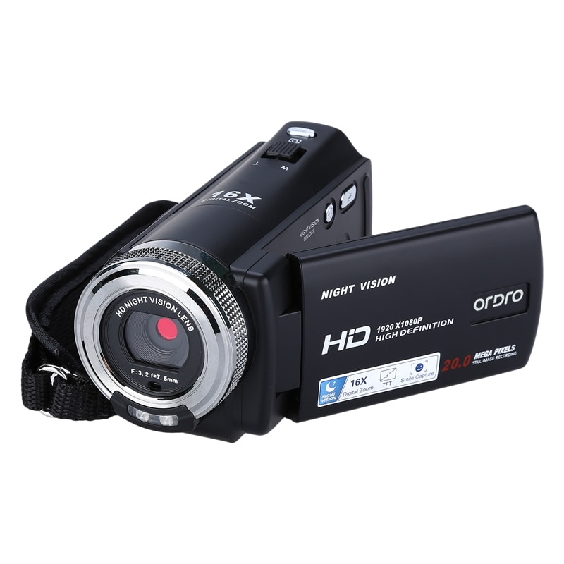 ORDRO Digital Camera HDV-V12 3.0 Inch LCD 1080P FHD Camcorder 16X Zoom DVR IR Night Vision CMOS Sensor Microphone: Default Title