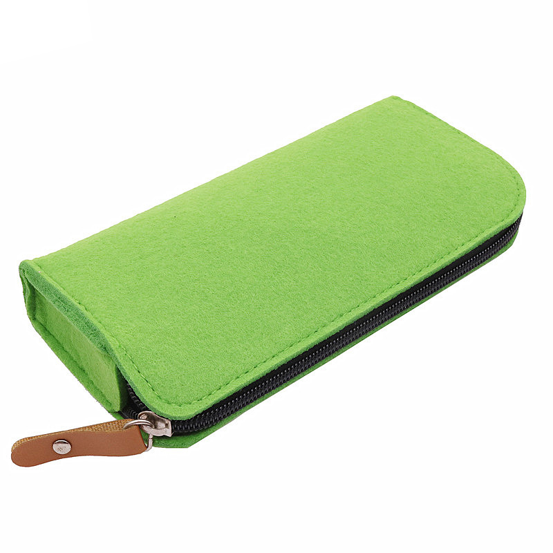 Felt pencil case Fountain pen apple pencil case Ballpoint pen cute pencil cases Gel pen chool pencil case kawaii pencil case: green