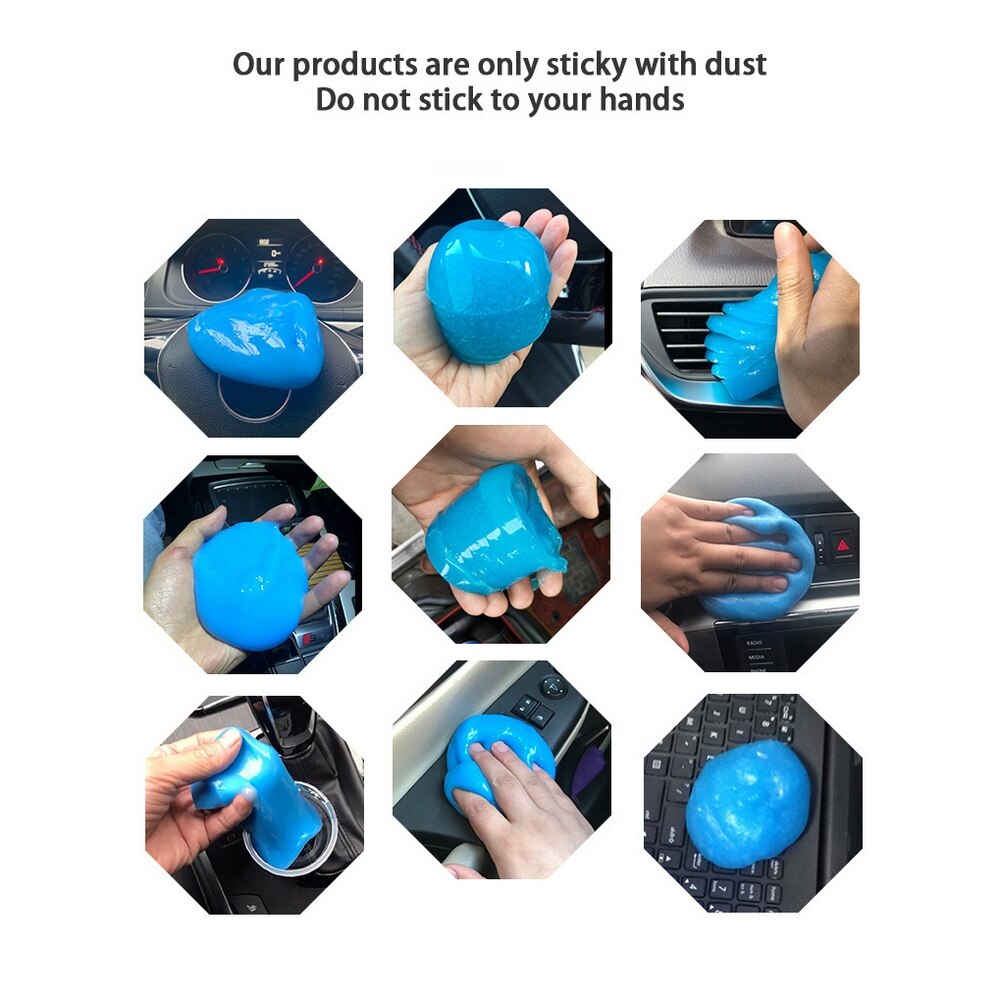 Car Cleaning Soft Glue Multifunctional Car Super Clean Mud Air Conditioner Vent Magic Sticky Clean Glue Slime Dust Dirt Cleaner