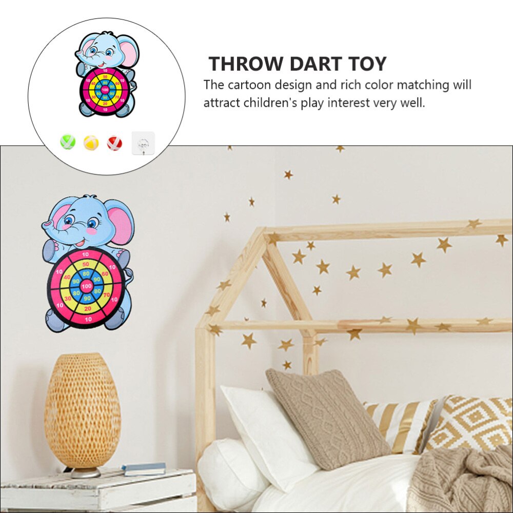 1 Set/7pcs Kids Throwing Darts Chic Sticky Target Balls Dart Board