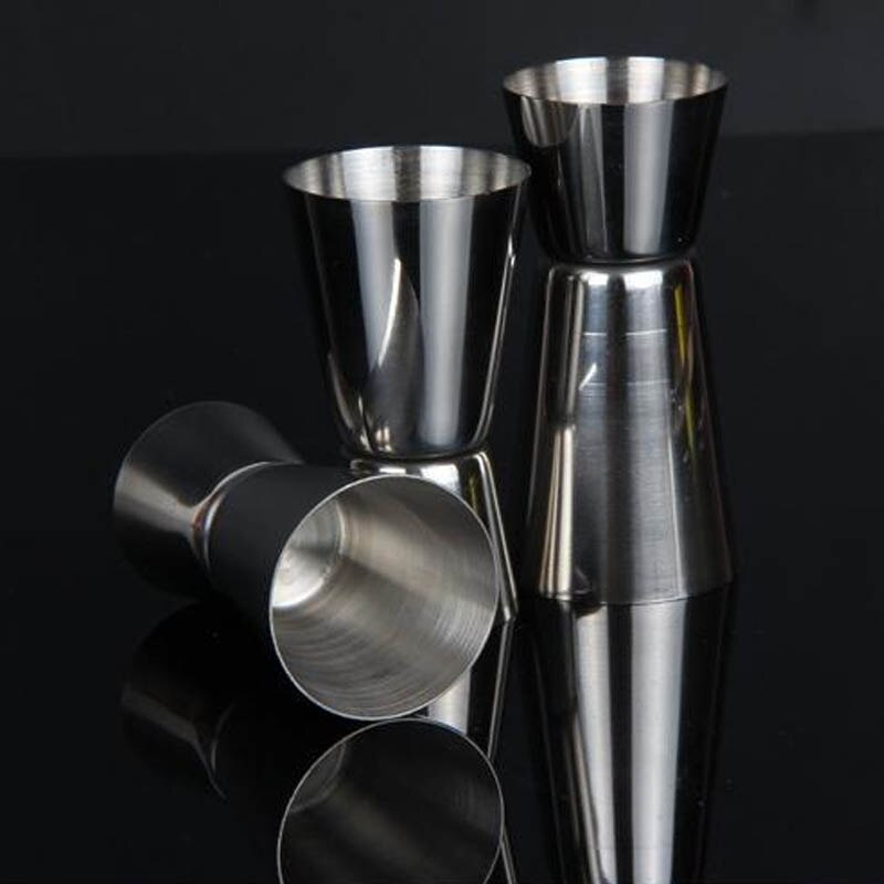 1 kpl juoda alkoholia toimenpide cocktail shaker kuppi 15/30ml 25/50ml kannettava keittiökapineet ruostumatonta terästä kaksoiskuvaus toimenpide kuppi