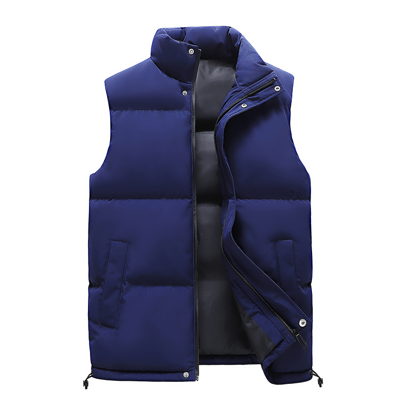 Gilet Uomo - Autunno/Inverno - Giacca Imbottita Senza Maniche - Chiusura cerniera lampo - Capo Caldo casuale: L / Blu