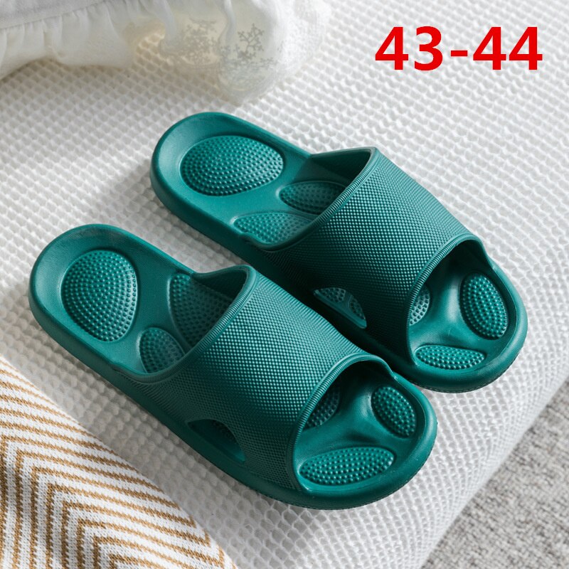 Xiaomi Home Massage Slippers Men Indoor Bathroom Non-slip Soft Sole Sandals Couple Summer Outdoor Flip Flop Mens Womens Shoes: Turquoise 43-44