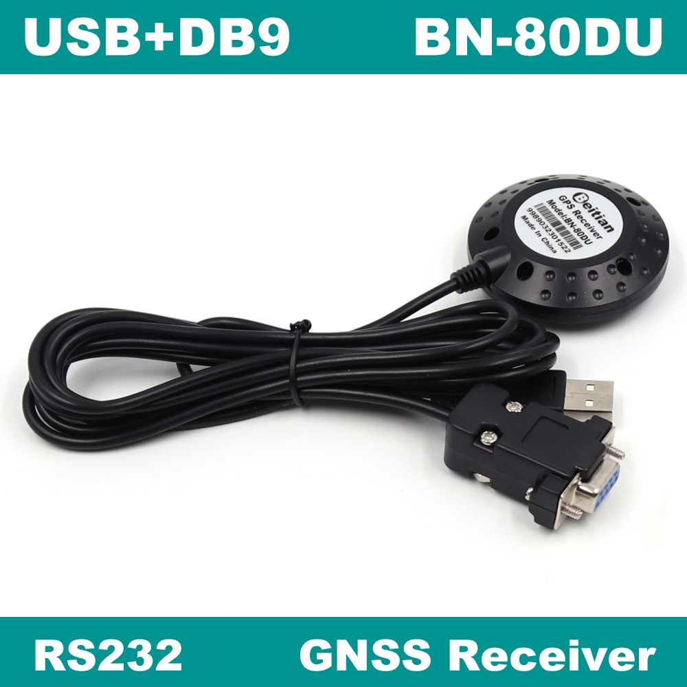 BEITIAN DB9 vrouwelijke + USB male connector RS-232 GNSS ontvanger Dual GPS GLONASS ontvanger, magnetische montage, BN-80DU