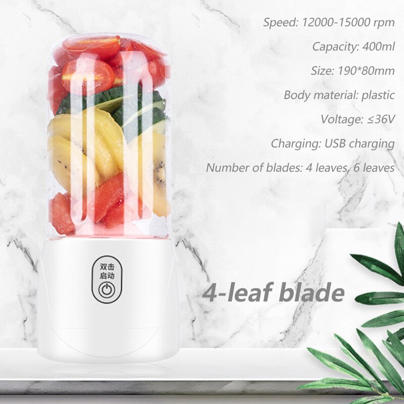 Portable blender usb mixer electric juicer machine smoothie blender mini food processor personal blender Xiomi juice blenders: 01