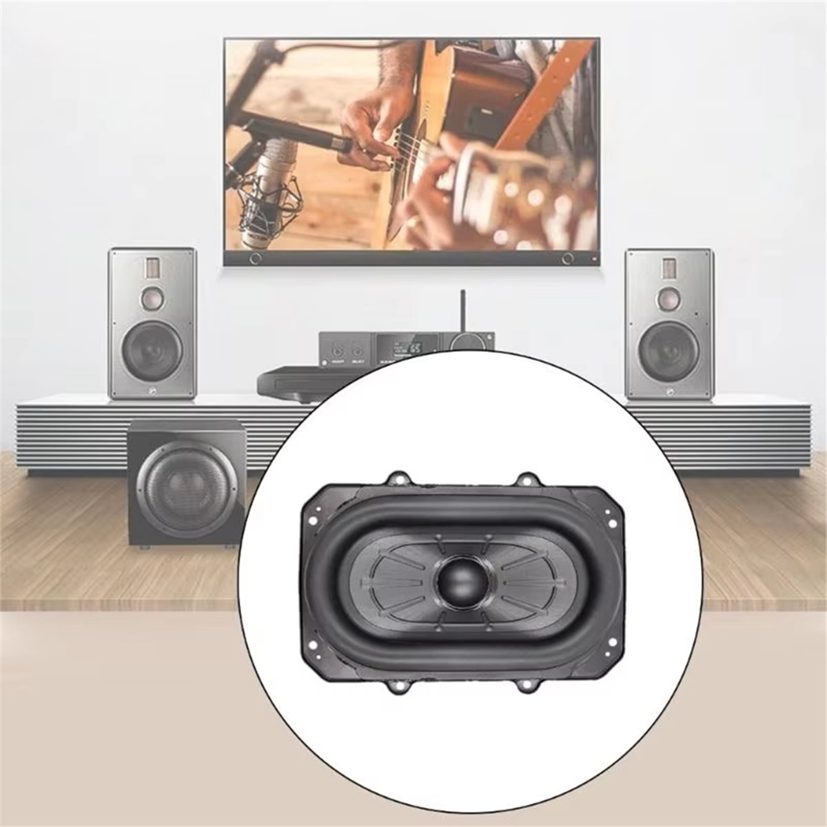 Ovales Woofer-Sound-Lautsprechersystem, laut, 80 W Leistung, 3 Ohm Impedanz und 0,05–2 kHz Frequenz für Boombox3