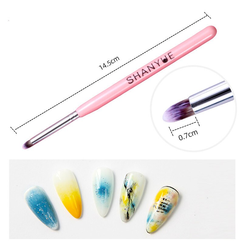 6pc 4 kleuren manicure kwast nagel pen set voor schilderen/liner/bloeiende... nageldecoraties kit gellakken gereedschap  vi45-121
