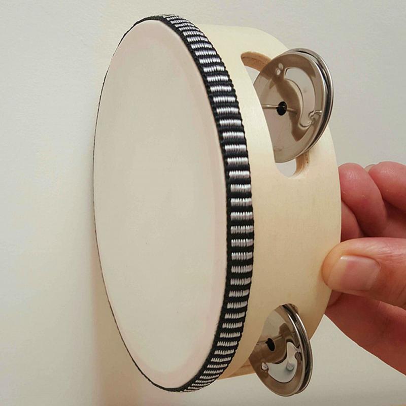Pandereta de instrumentos musicales para niños, pandereta educativa redonda de percusión para , 6"
